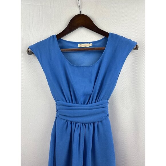 Women’s Pins and Needles XS Cornflower Blue Dress with a Cinched Waist & Ribbon - Picture 2 of 7